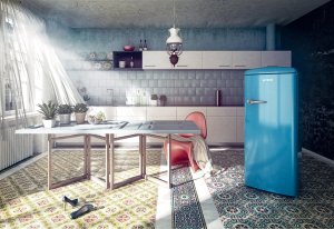 Lednice Gorenje -Retro-blue modrá