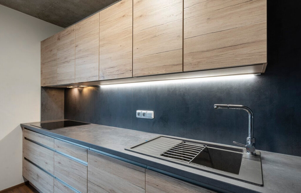 kuchyne celine dub pisek concrete anthracite tvar l